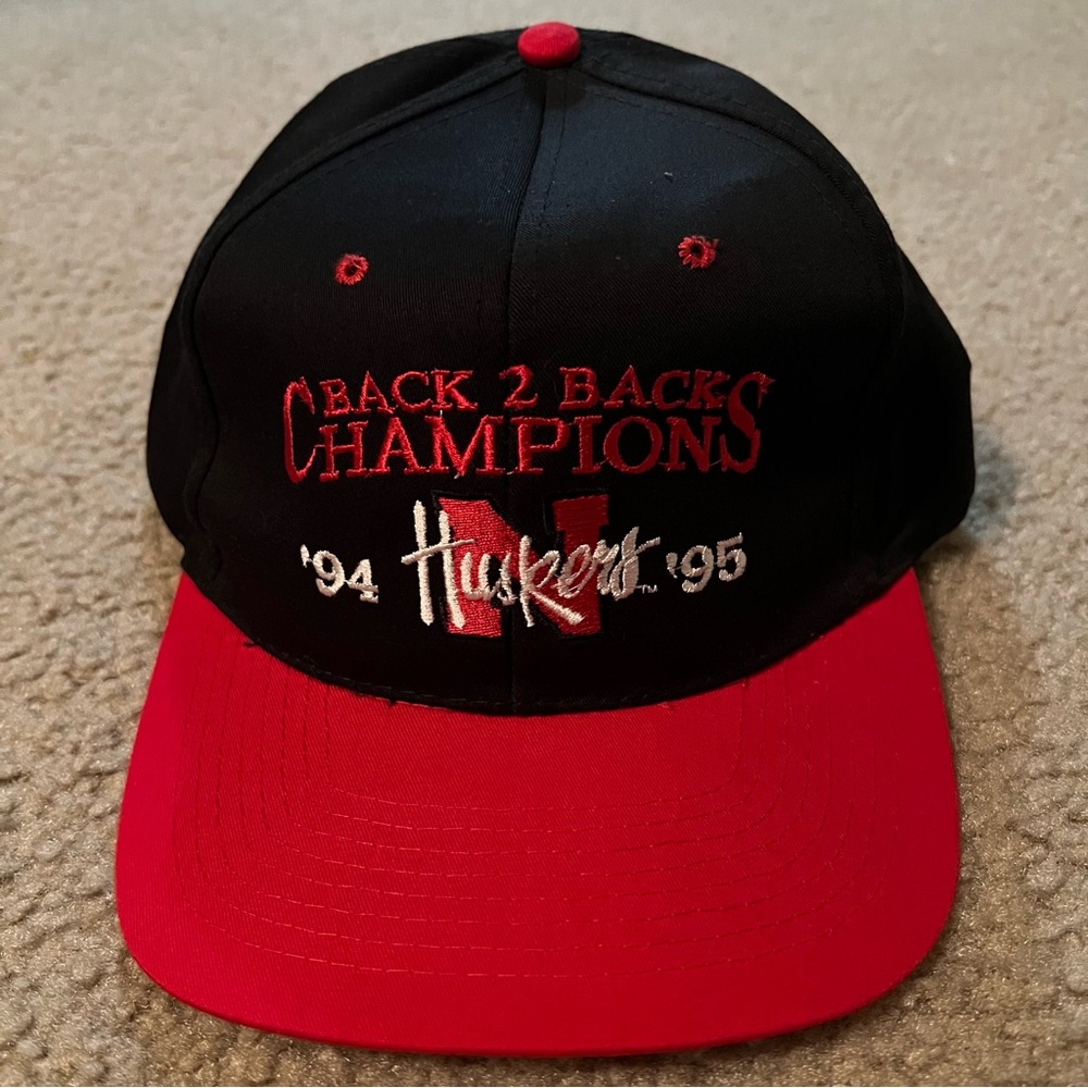 Vintage Nebraska Football Back to Back National Champions snapback hat